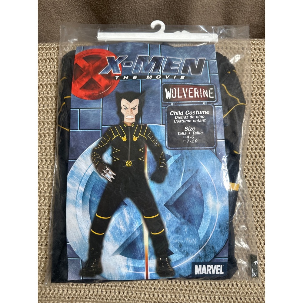 Marvel X-Men The Movie Wolverine Child Costume Disguise Size 7-10 Mask Claw New